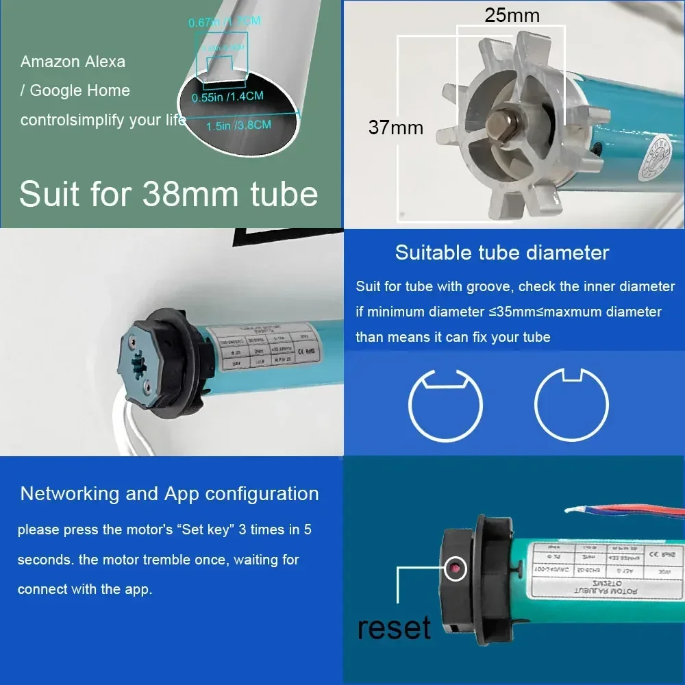SZMYQ 25mm 2N Tuya Smart Curta - Smart Home System incelemesi ve fiyatı