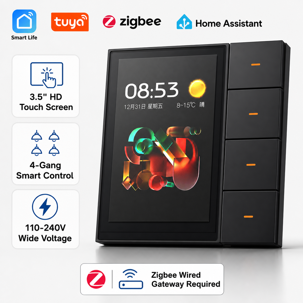 F3-pro Tuya Smart Panel ZigBee - Smart Home System incelemesi ve fiyatı