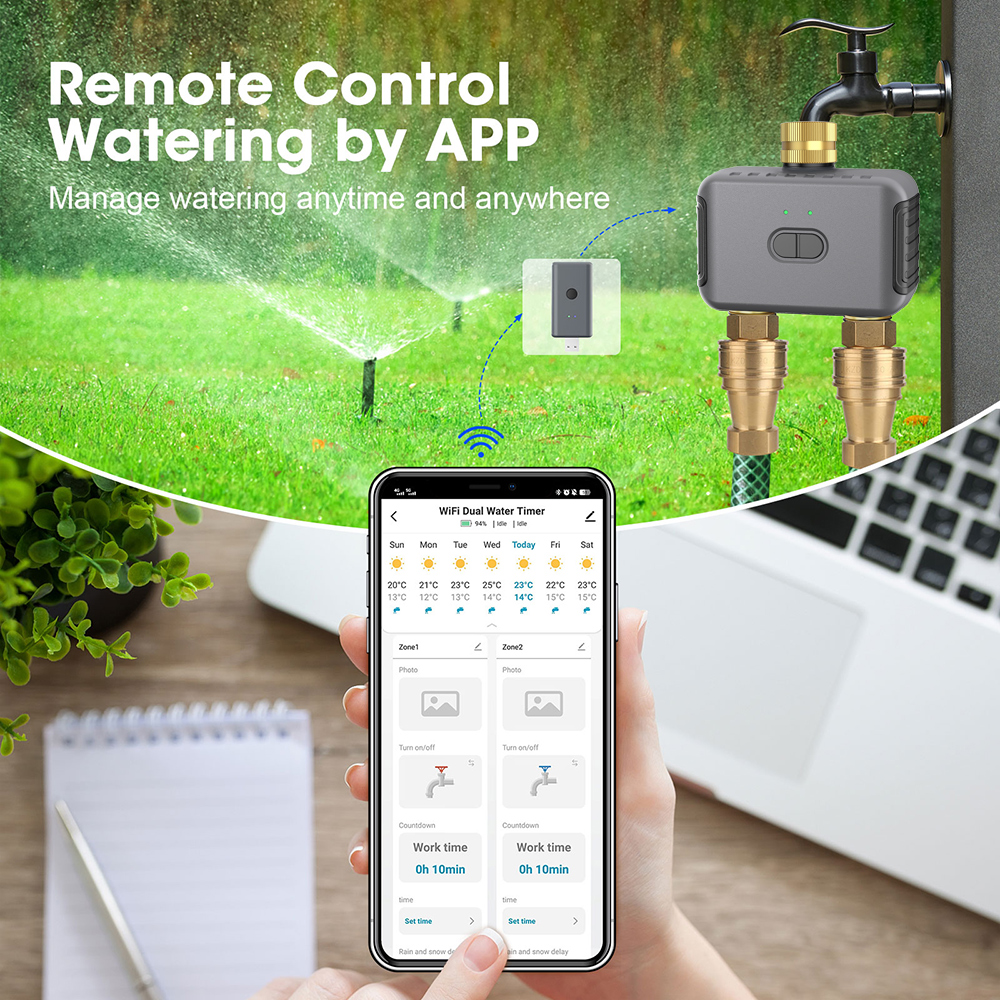 Tuya 2 Zone Watering Timer Gar - Smart Home System incelemesi ve fiyatı